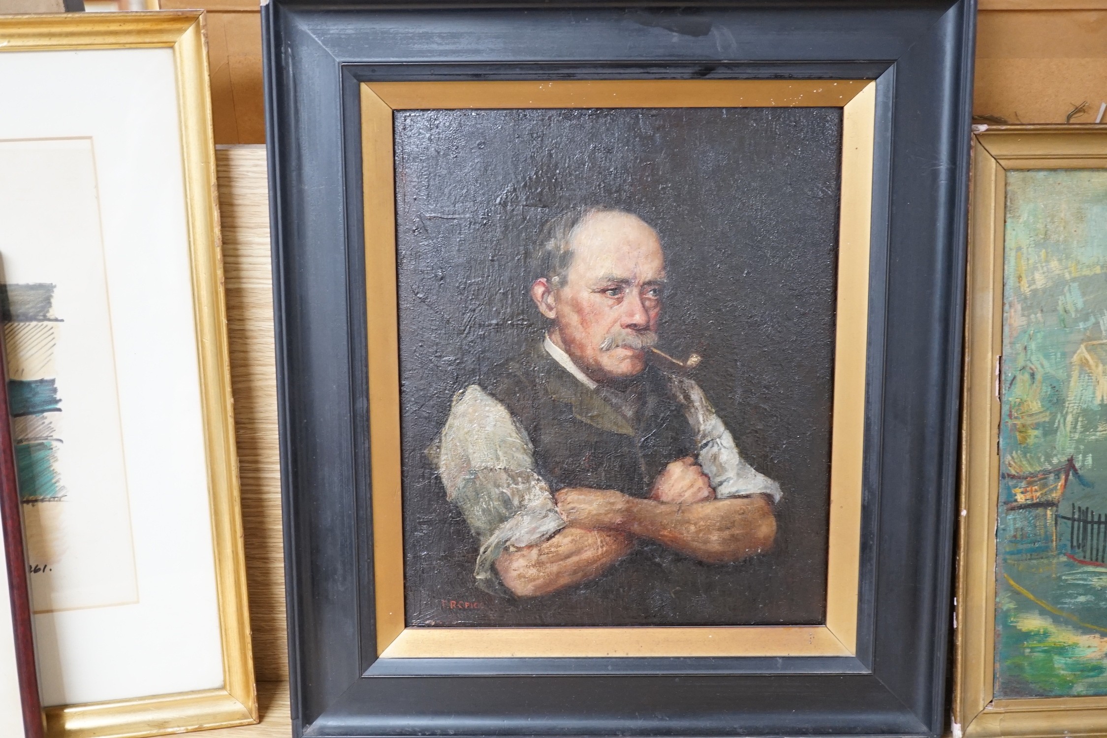 F. R. Grigg (19th C.), oil on panel, 'An Old Salt', signed, 30 x 24cm